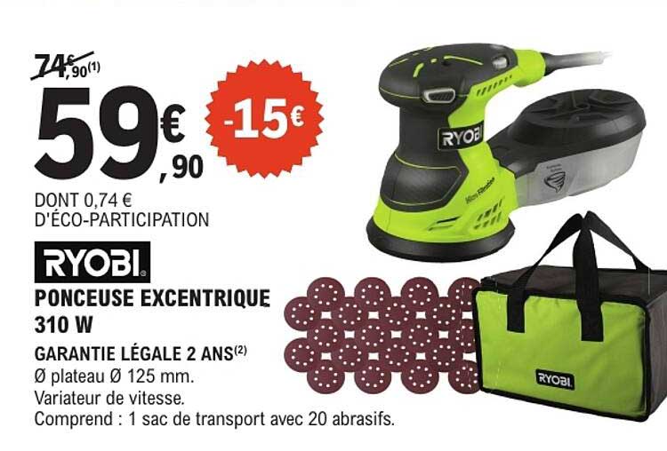 RYOBI. PONCEUSE EXCENTRIQUE 310 W