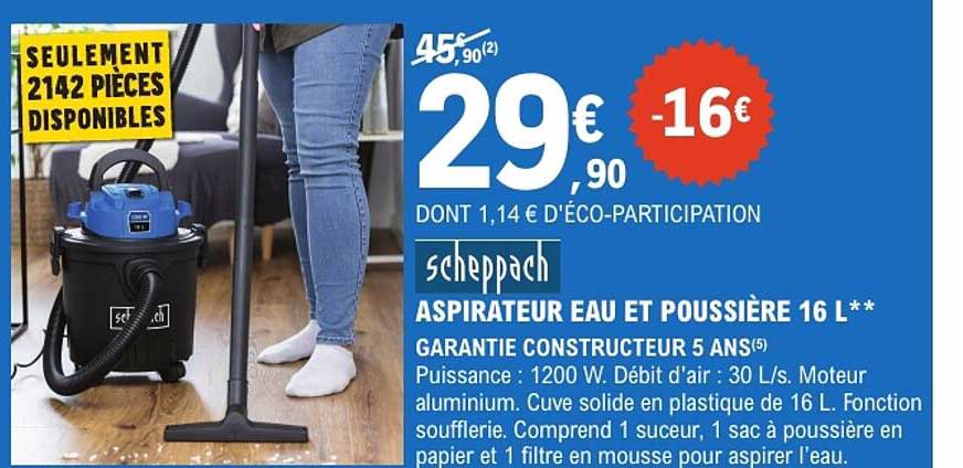 scheppach ASPIRATEUR EAU ET POUSSIÈRE 16 L**