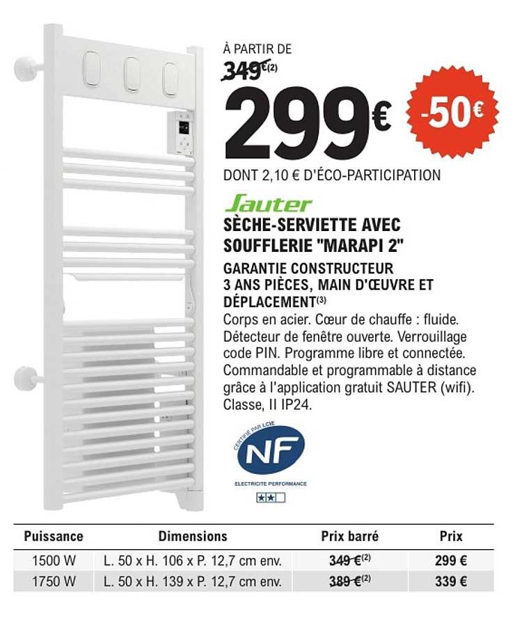 SÈCHE-SERVIETTE AVEC SOUFFLERIE "MARAPI 2"