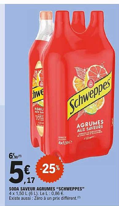 SODA SAVEUR AGRUMES “SCHWEPPES”