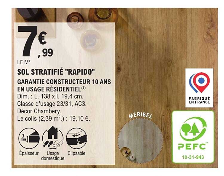 SOL STRATIFIÉ "RAPIDO"