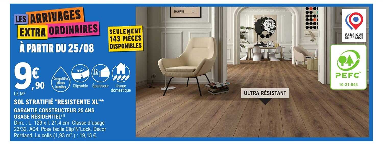 SOL STRATIFIÉ "RESISTENTE XL"*