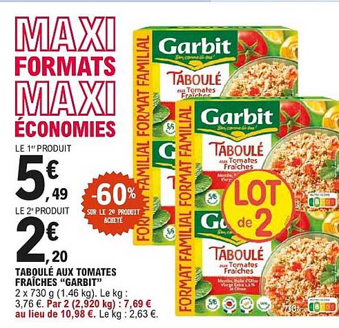 TABOULÉ AUX TOMATES FRAÎCHES "GARBIT"