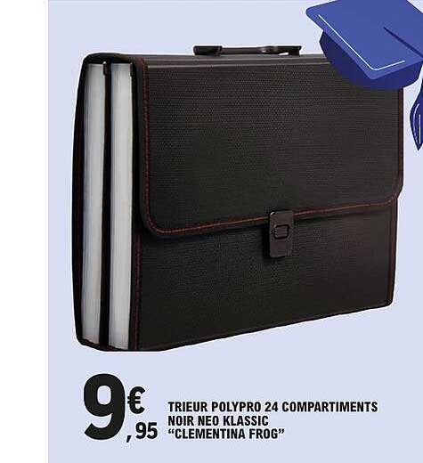TRIEUR POLYPRO 24 COMPARTIMENTS NOIR NEO KLASSIC "CLEMENTINA FROG"