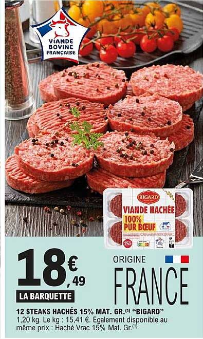 VIANDE HACHÉE 100% PUR BŒUF