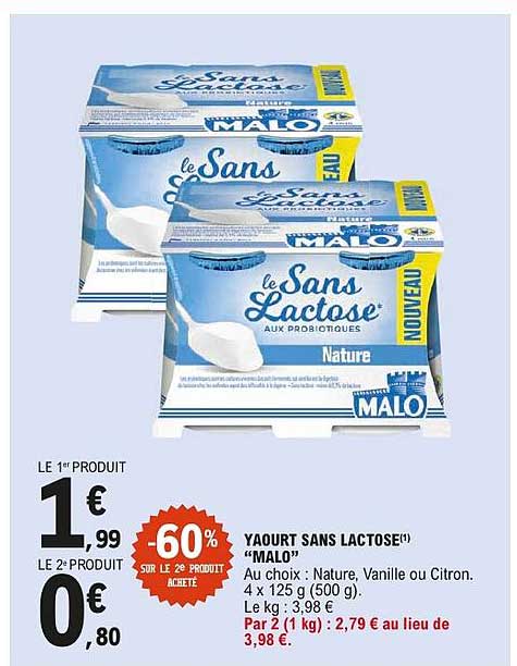 YAOURT SANS LACTOSE «MALO»