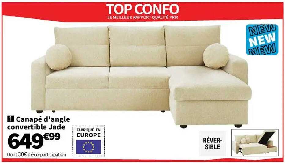 1 Canapé d'angle convertible Jade