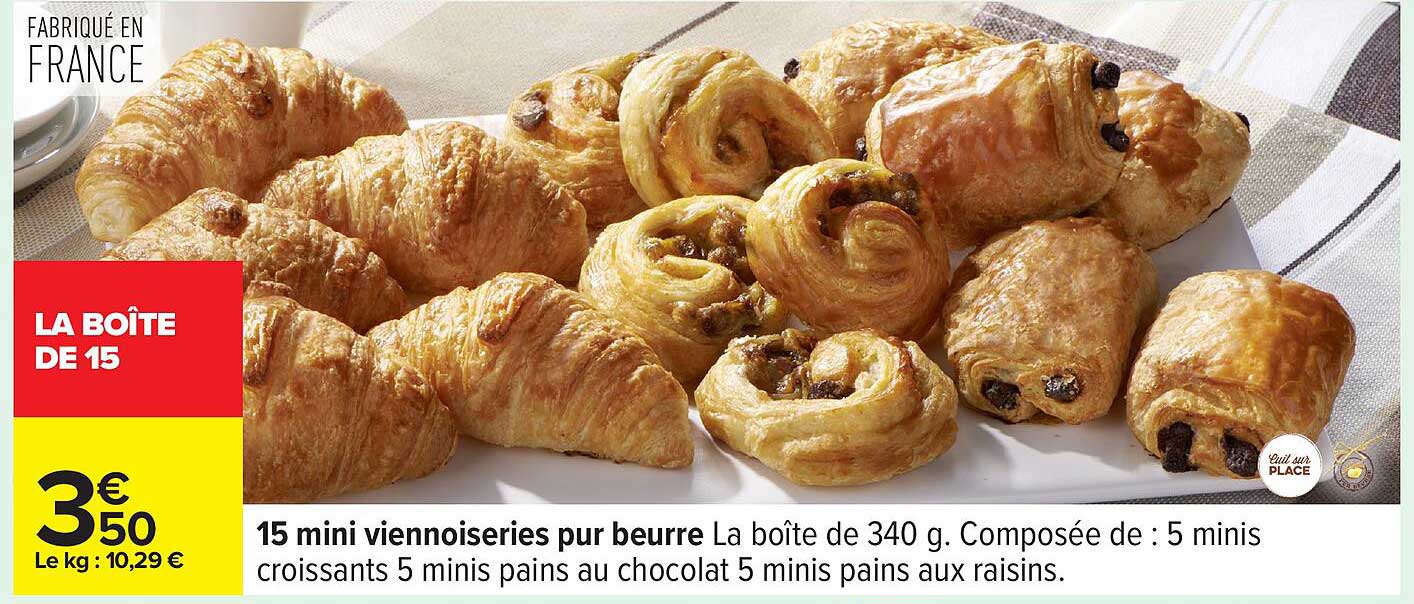 15 mini viennoiseries pur beurre