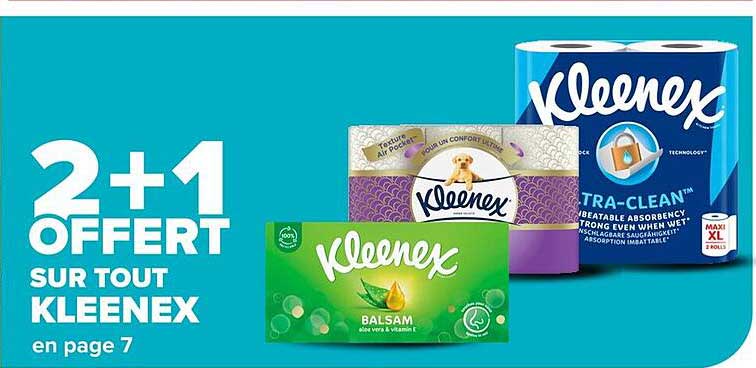 2+1 OFFERT SUR TOUT KLEENEX