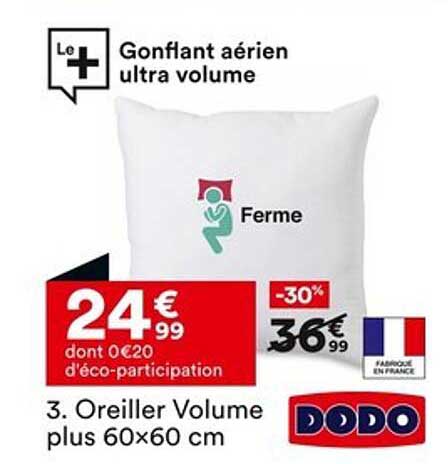 3. Oreiller Volume plus 60x60 cm