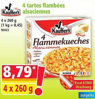 4 tartes flambées alsaciennes