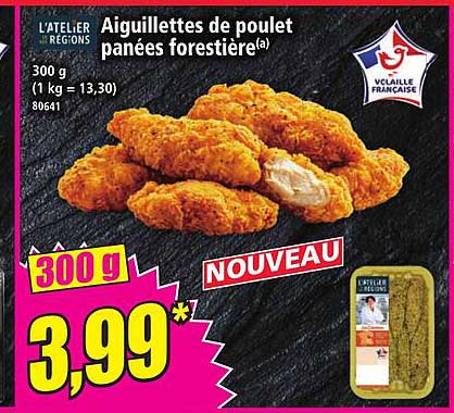 Aiguillettes de poulet panées forestière