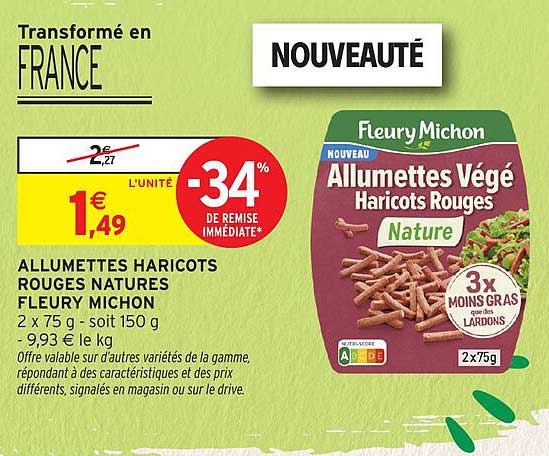 ALLUMETTES HARICOTS ROUGES NATURES FLEURY MICHON