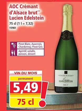 AOC Crémant d'Alsace brut** Lucien Edelstein