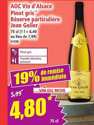 AOC Vin d'Alsace Pinot gris** Réserve particulière Jean Geiler