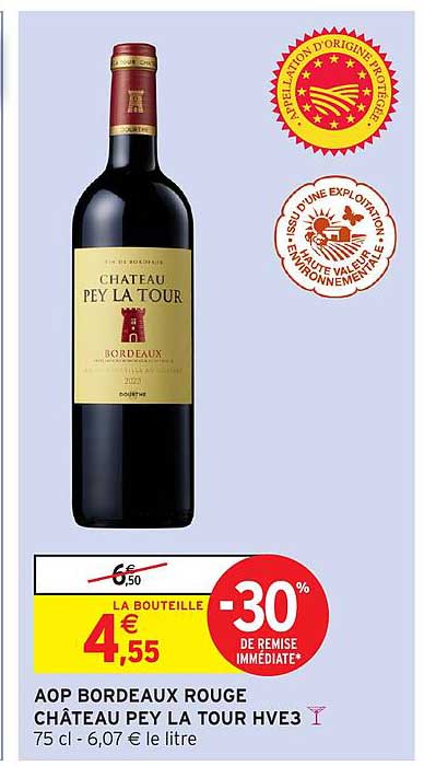AOP BORDEAUX ROUGE CHÂTEAU PEY LA TOUR HVE3