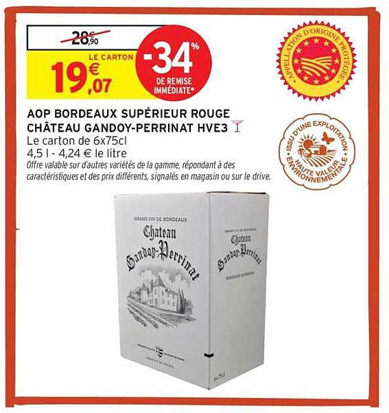 AOP BORDEAUX SUPÉRIEUR ROUGE CHÂTEAU GANDOY-PERRINAT HVE3