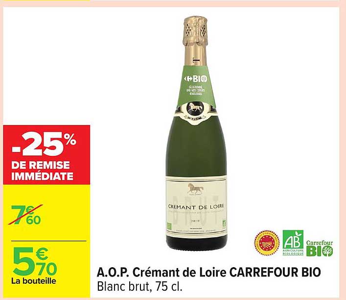 A.O.P. Crémant de Loire CARREFOUR BIO