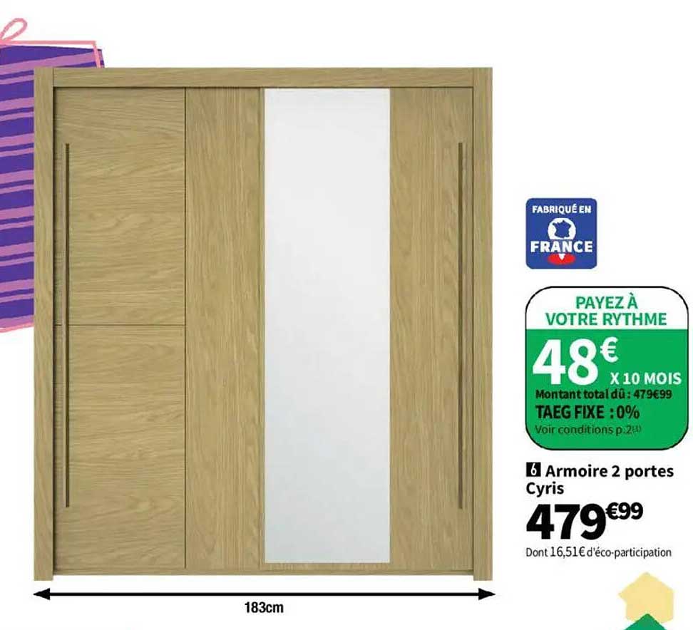 Armoire 2 portes Cyris