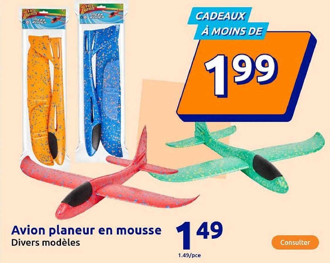 Avion planeur en mousse