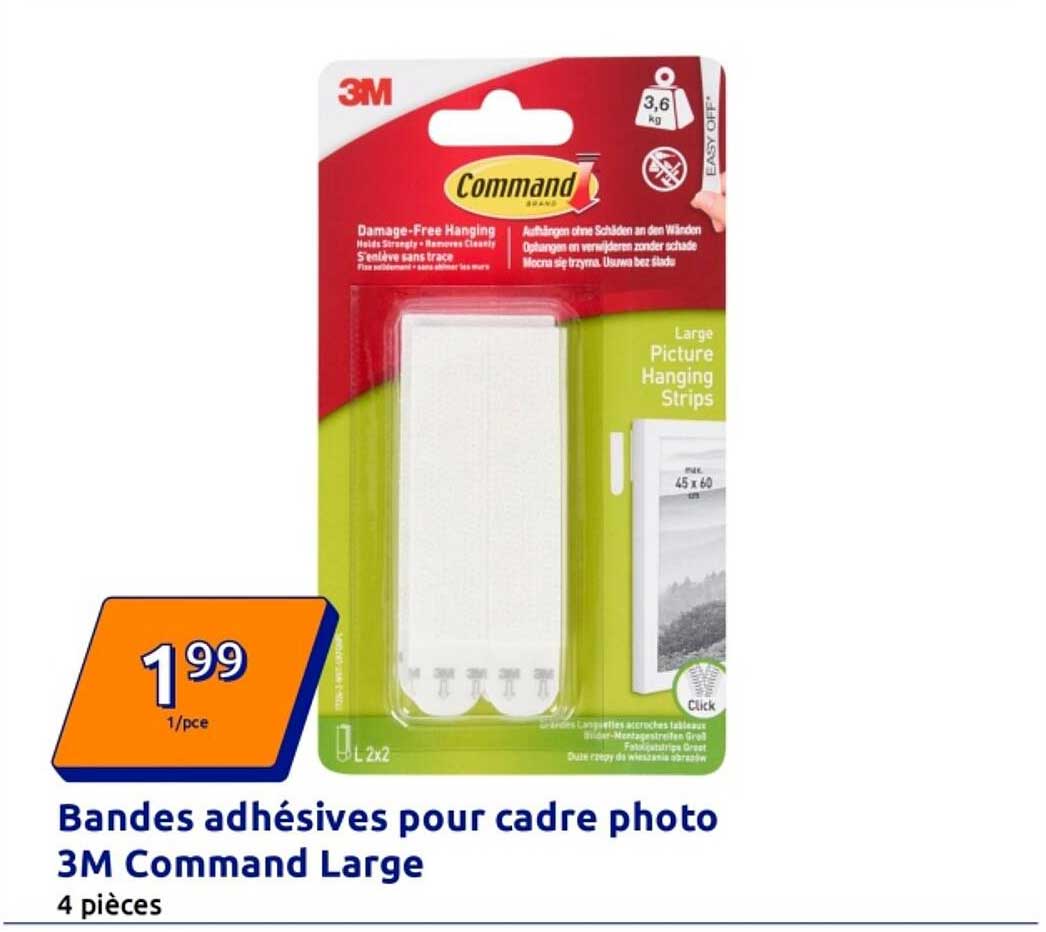Bandes adhésives pour cadre photo 3M Command Large
