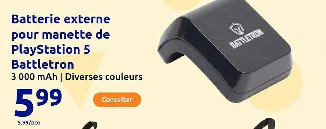 Batterie externe pour manette de PlayStation 5 Battletron
