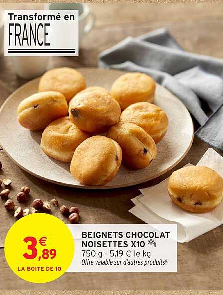 BEIGNETS CHOCOLAT NOISETTES X10