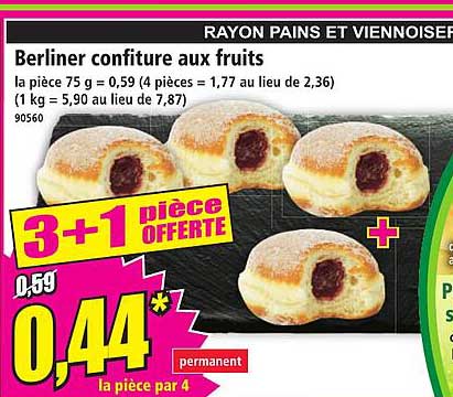 Berliner confiture aux fruits