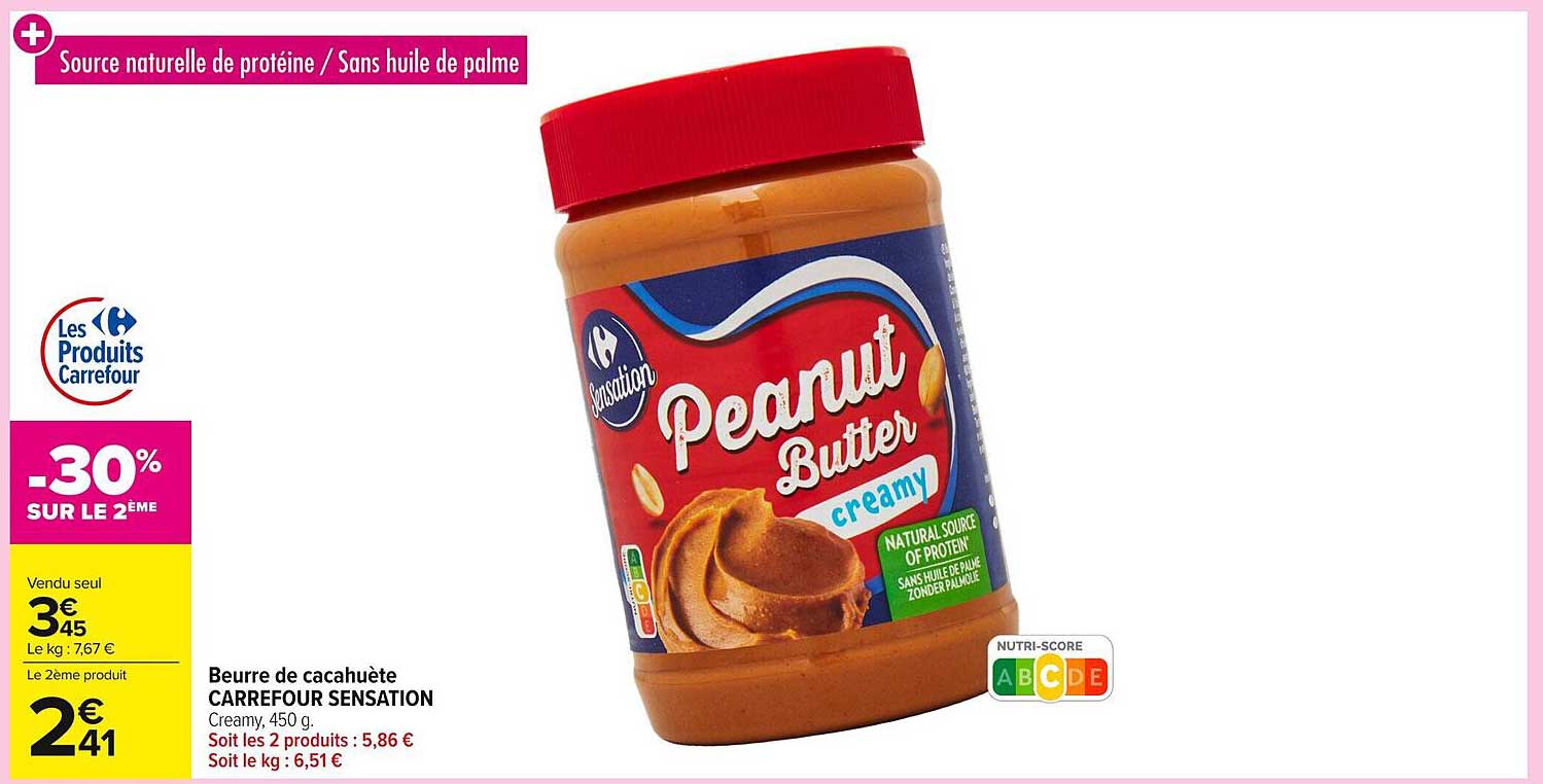 Beurre de cacahuète CARREFOUR SENSATION