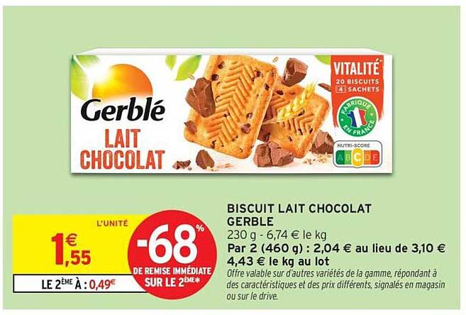 BISCUIT LAIT CHOCOLAT GERBLE