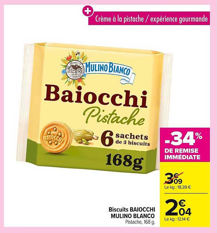 Biscuits BAIocchi MULINO BIANCO Pistache, 168 g