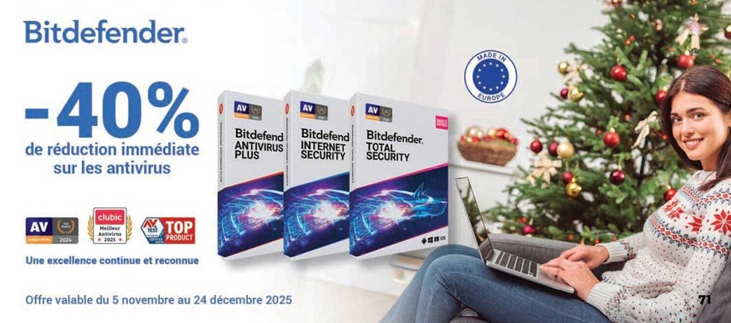 Bitdefender -40% de réduction immédiate sur les antivirus