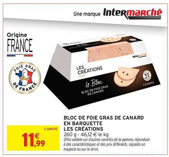 BLOC DE FOIE GRAS DE CANARD EN BARQUETTE