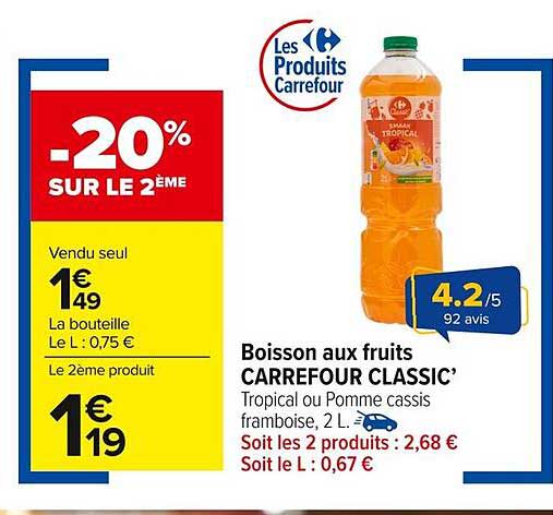 Boisson aux fruits CARREFOUR CLASSIC’