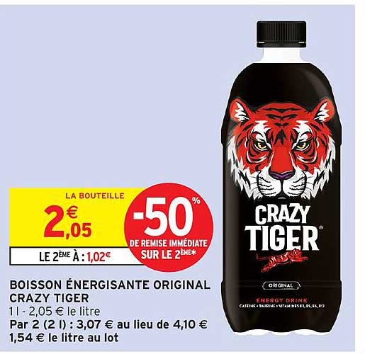 BOISSON ÉNERGISANTE ORIGINAL CRAZY TIGER