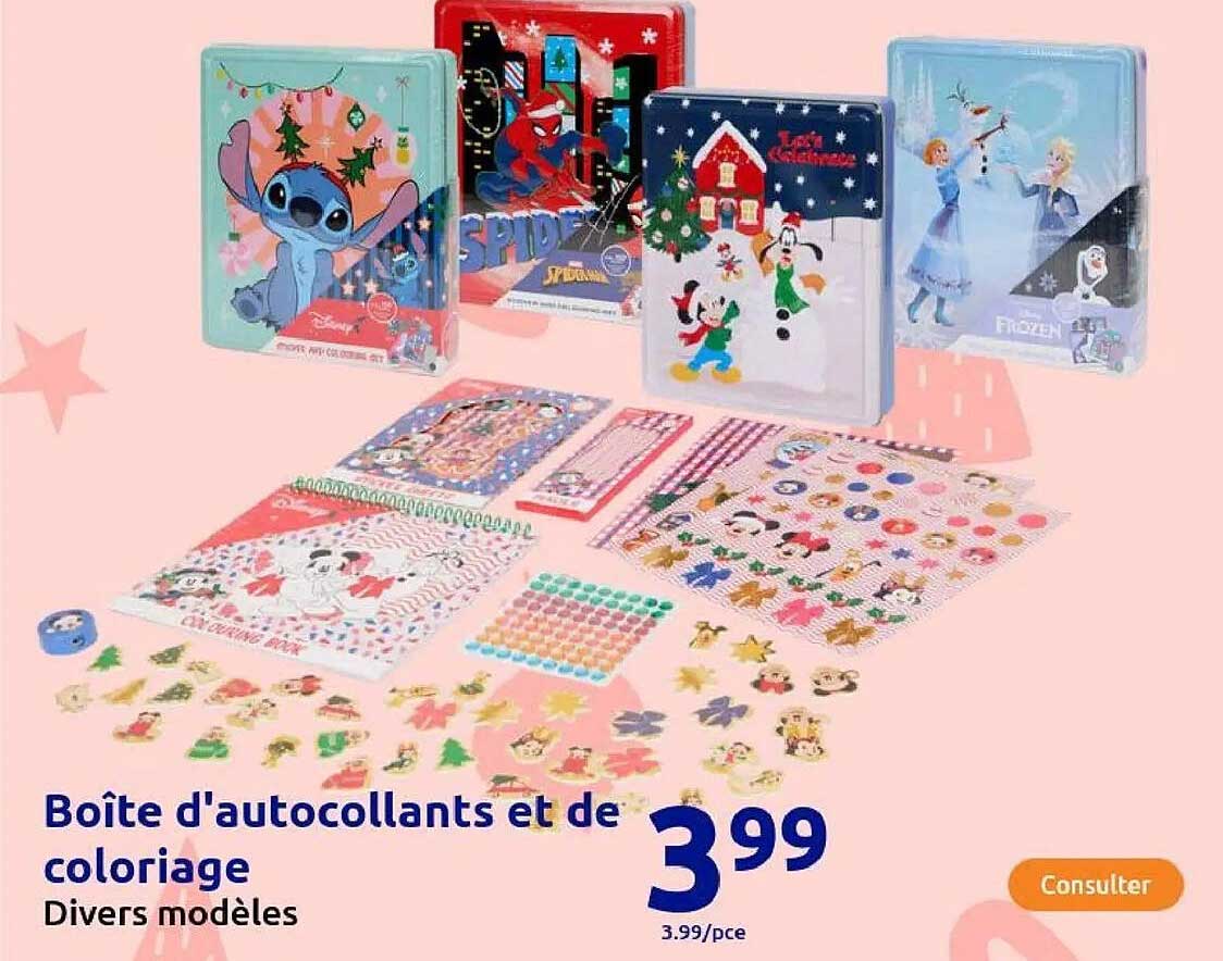 Boîte d'autocollants et de coloriage