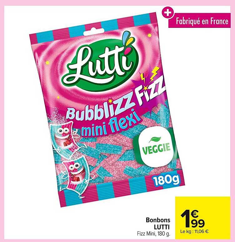 Bonbons LUTTI Fizz Mini, 180 g