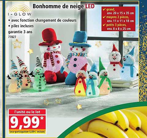 Bonhomme de neige LED