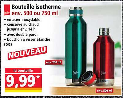 Bouteille isotherme env. 500 ou 750 ml