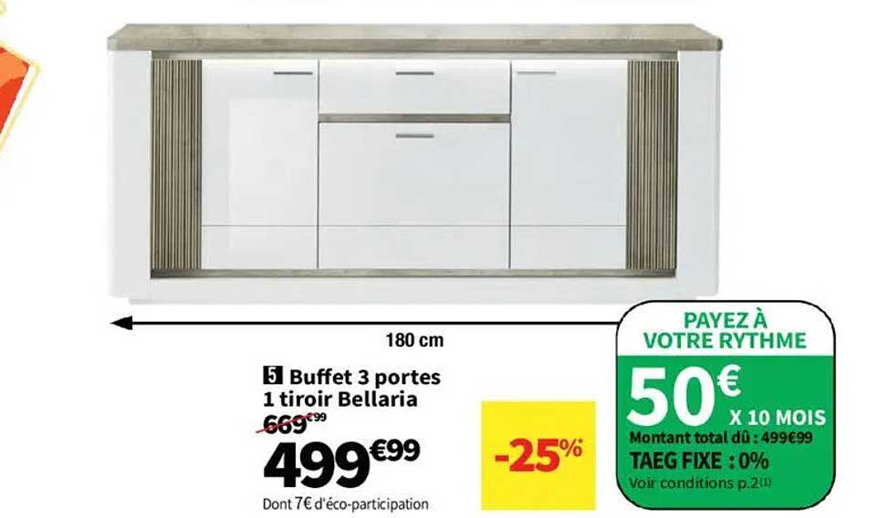 Buffet 3 portes 1 tiroir Bellaria