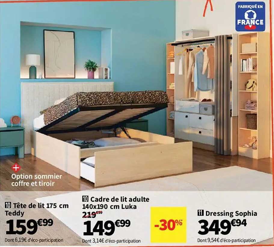 Cadre de lit adulte 140x190 cm Luka