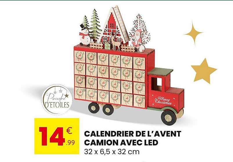 CALENDRIER DE L’AVENT CAMION AVEC LED