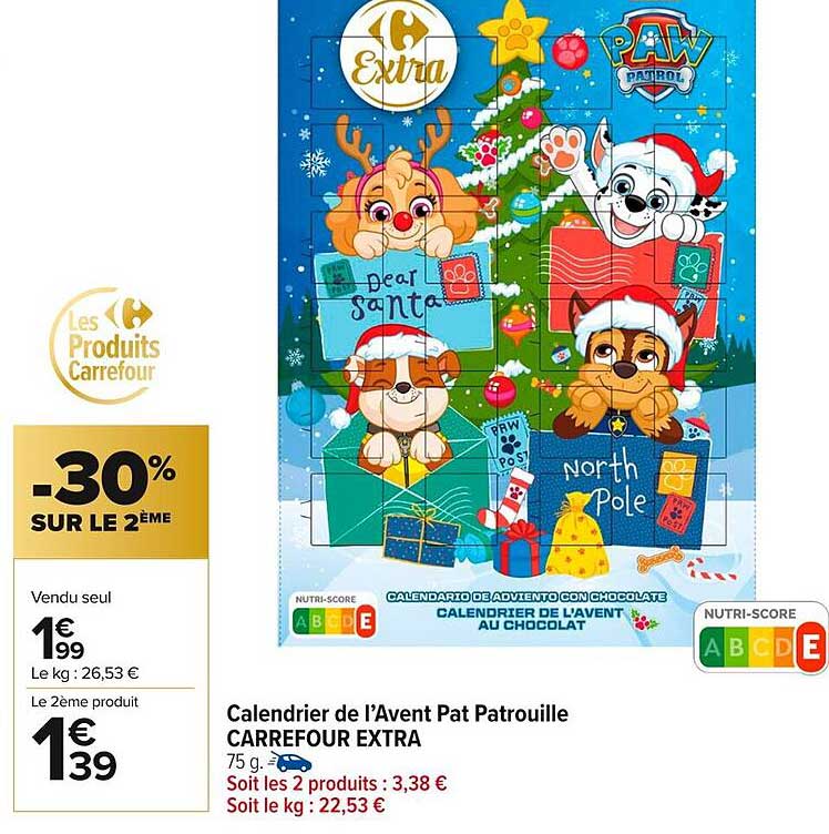 Calendrier de l’Avent Pat Patrouille CARREFOUR EXTRA