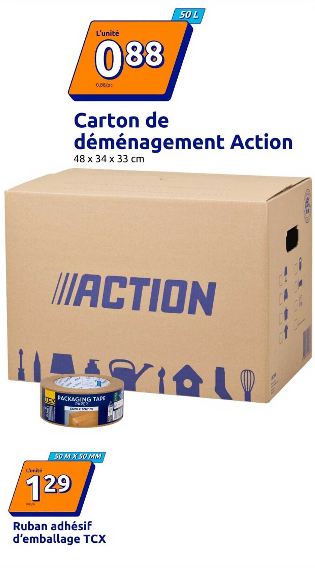 Carton de déménagement Action