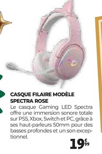 CASQUE FILAIRE MODÈLE SPECTRA ROSE