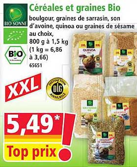 Céréales et graines Bio