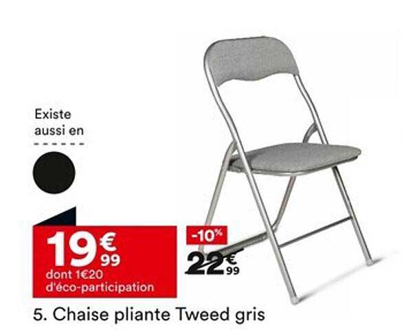 Chaise pliante Tweed gris