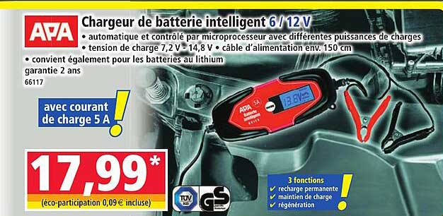 Chargeur de batterie intelligent 6 / 12 V