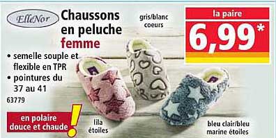 Chaussons en peluche femme