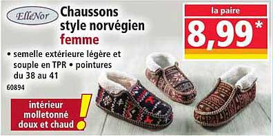 Chaussons style norvégien femme